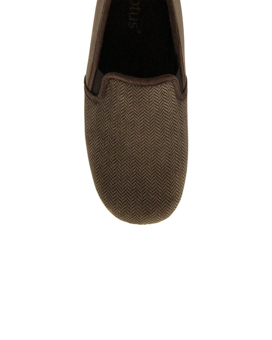 Lotus Brown 'Peter' Textile Full Slippers for men