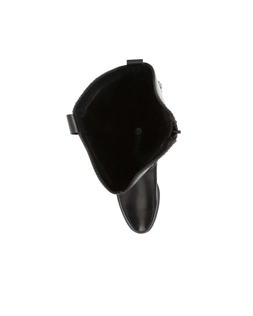 Pavers Black Block-Heeled Slip-On Long Boots
