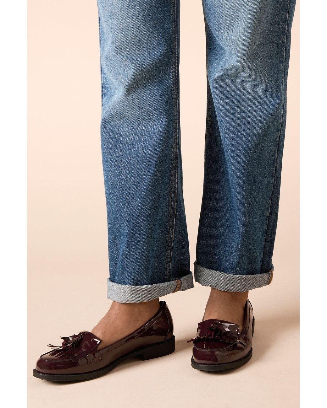 Dorothy Perkins Blue Wide Fit Leigh Fringe Loafers