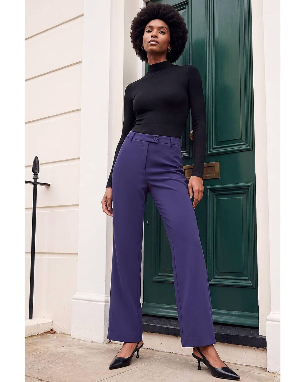 Roman Blue Stretch Bootcut Trouser