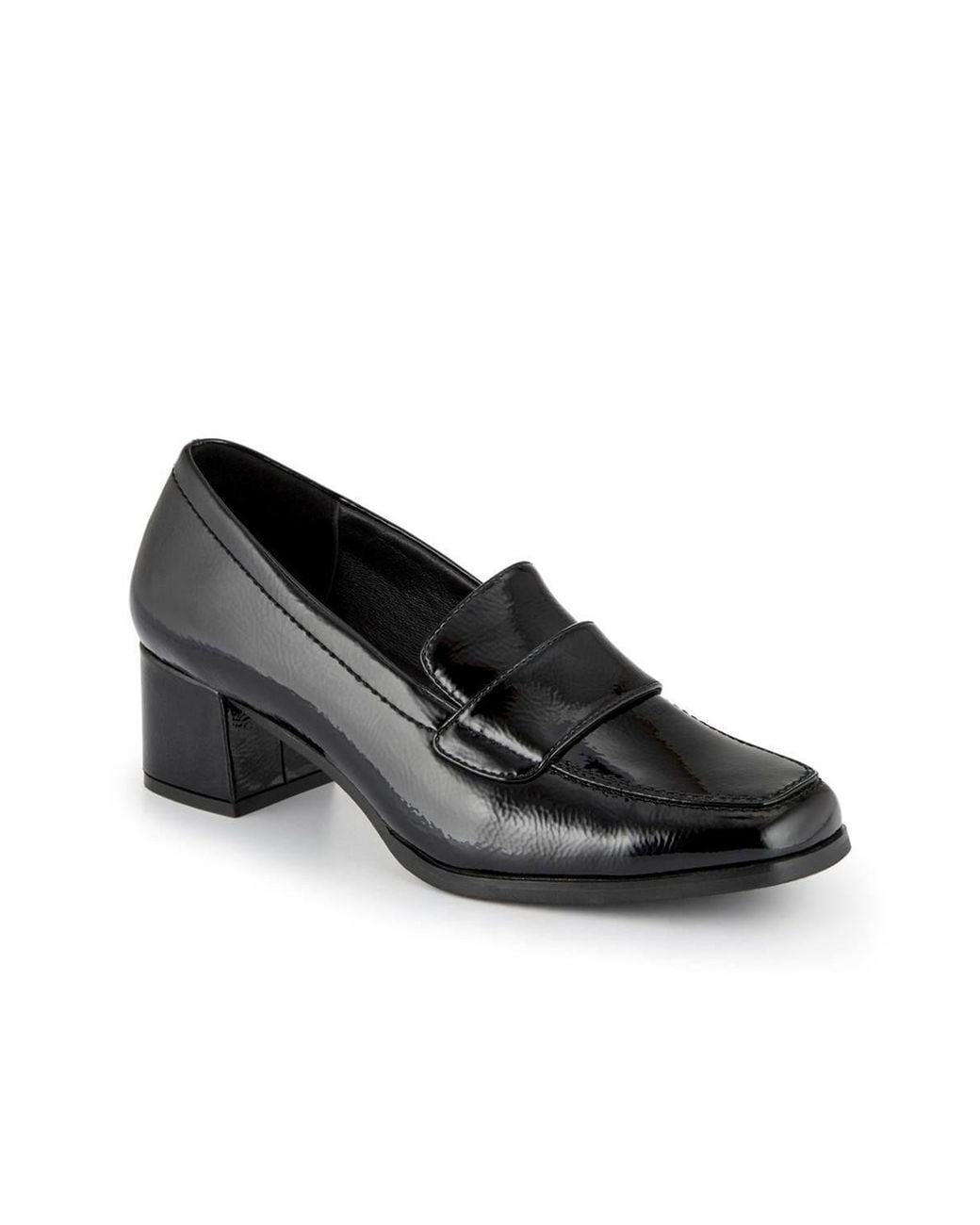 Jones Bootmaker Black Brielle Patent Leather Heeled Loafers