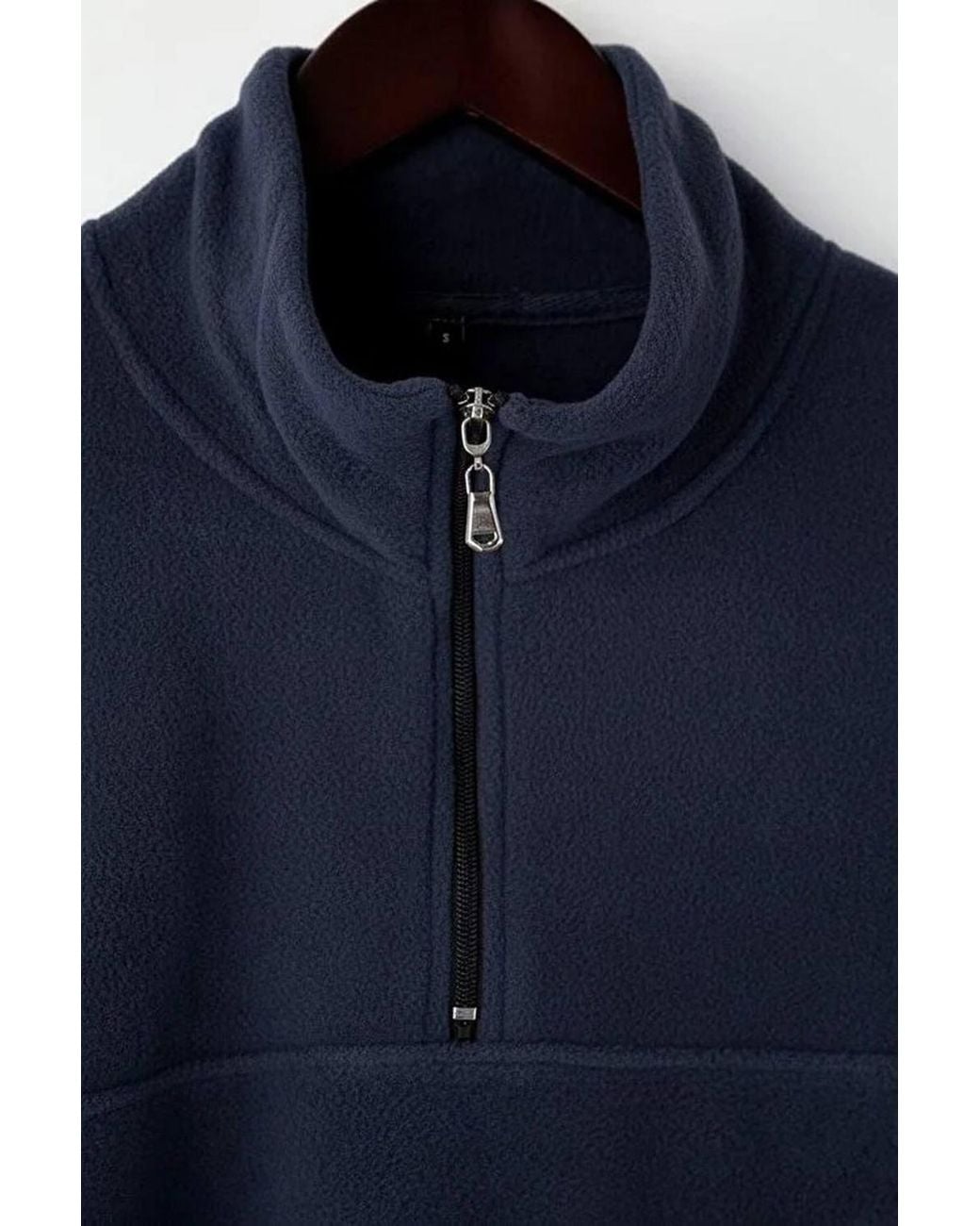 WOVCOR Blue Half Zip Fleece Sweatshirt for men
