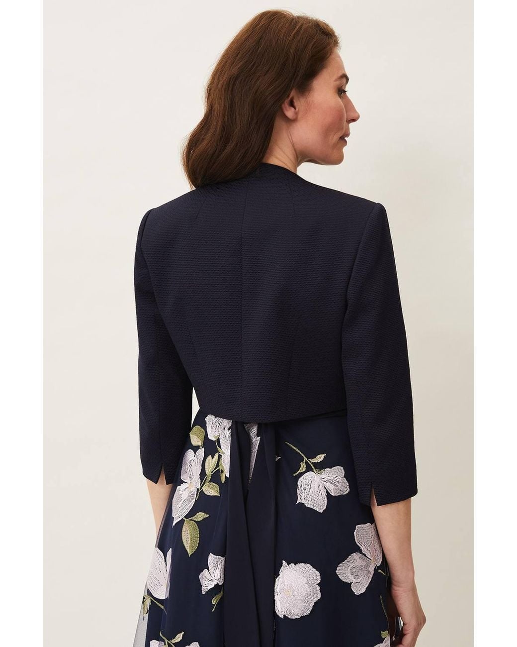 Phase Eight Blue Karlee Cropped Occasion Jacket