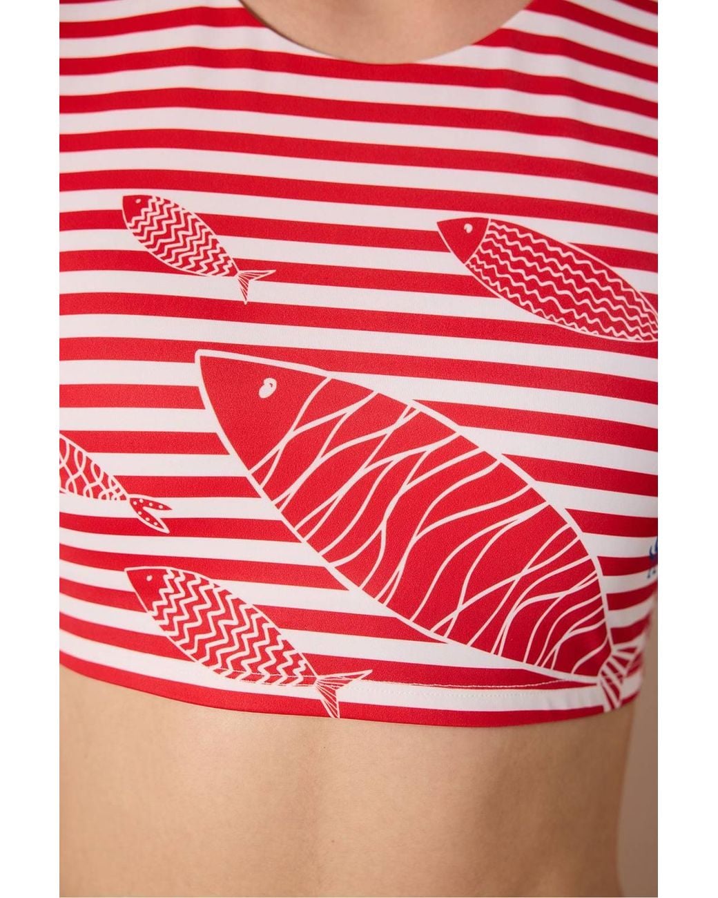 Penti Red Finy Striped Bikini Top