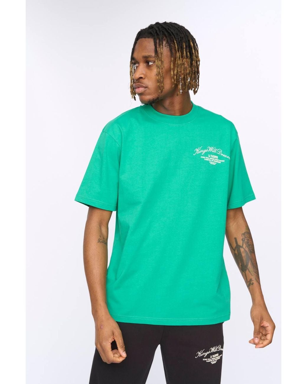 Kings Will Dream Green Arch 100% Heavyweight Cotton Oversized Graphic T-Shirt for men