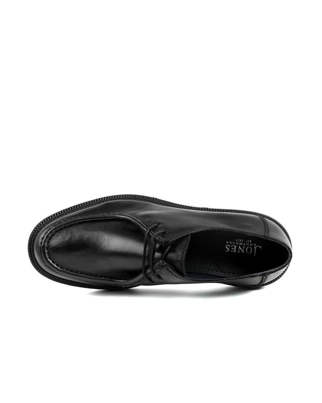 Jones Bootmaker Black Karson Stitched Upper Smart Leather Shoes for men