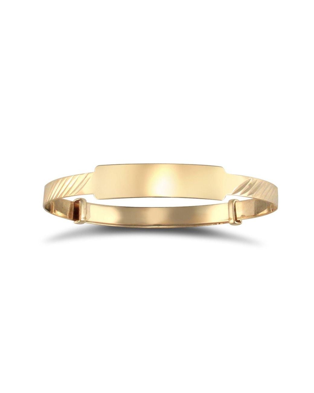 Jewelco London Metallic Solid 9Ct Id 3Mm Expanding Baby Bangle Bracelet