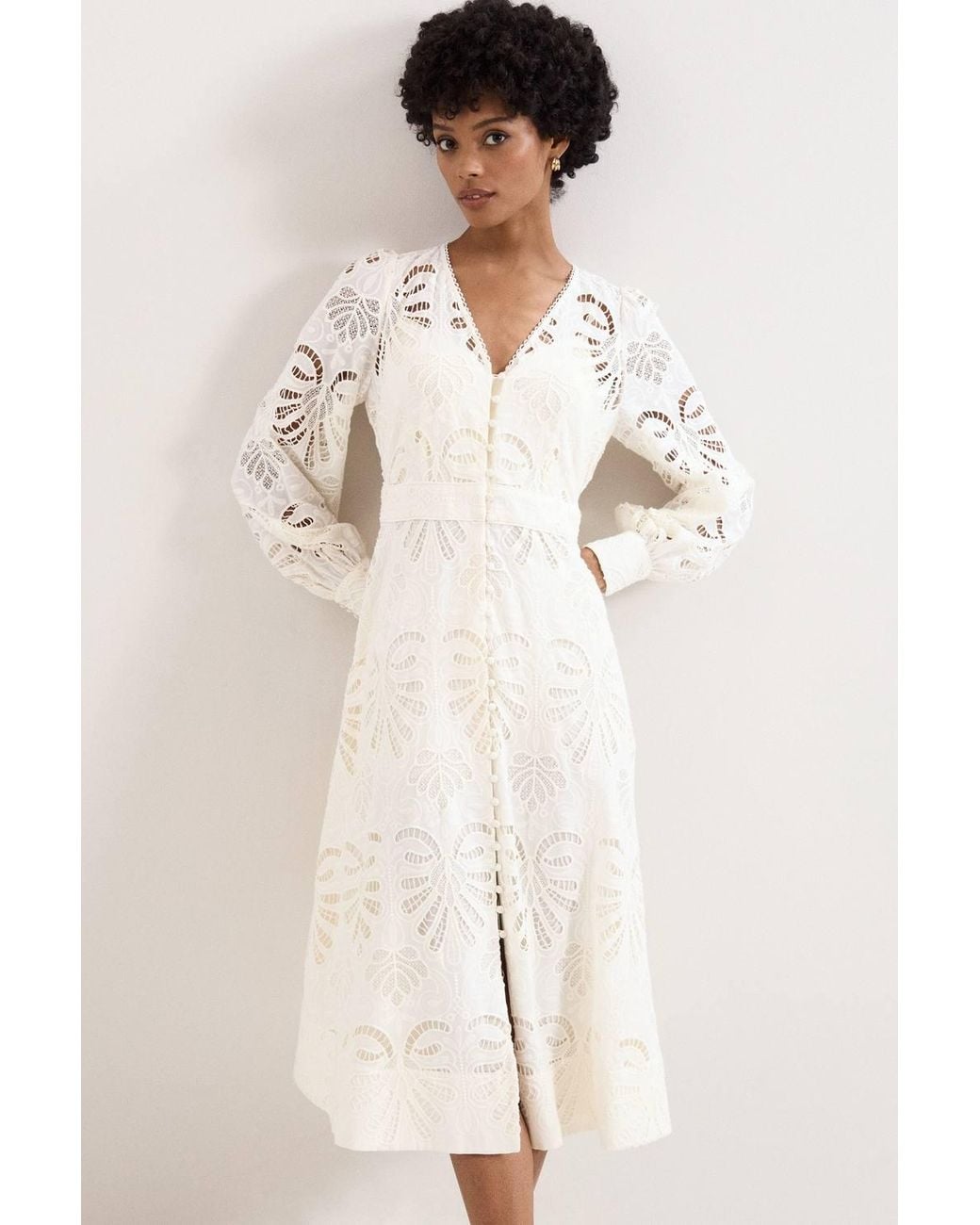 Phase Eight Natural Inara Midi Dress