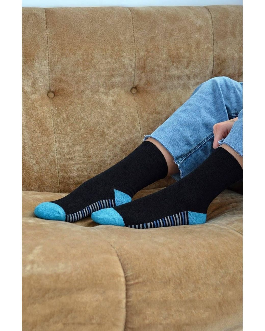 Sock Snob Black 6 Pack Bamboo Socks Soft Breathable Patterned Everyday Socks