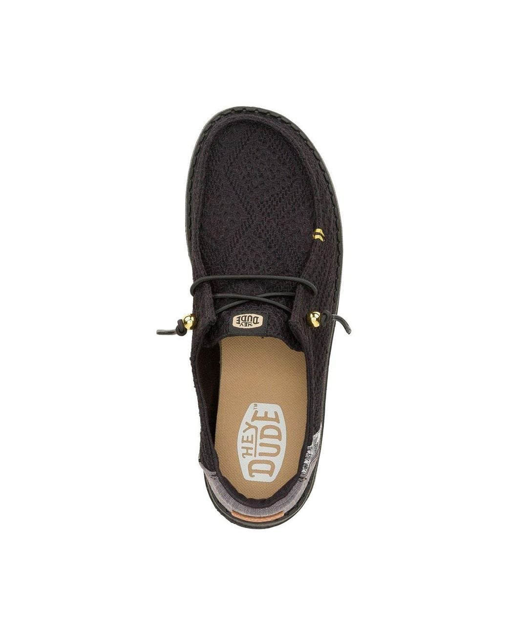 HeyDude Black Wendy Boho Crochet Shoes