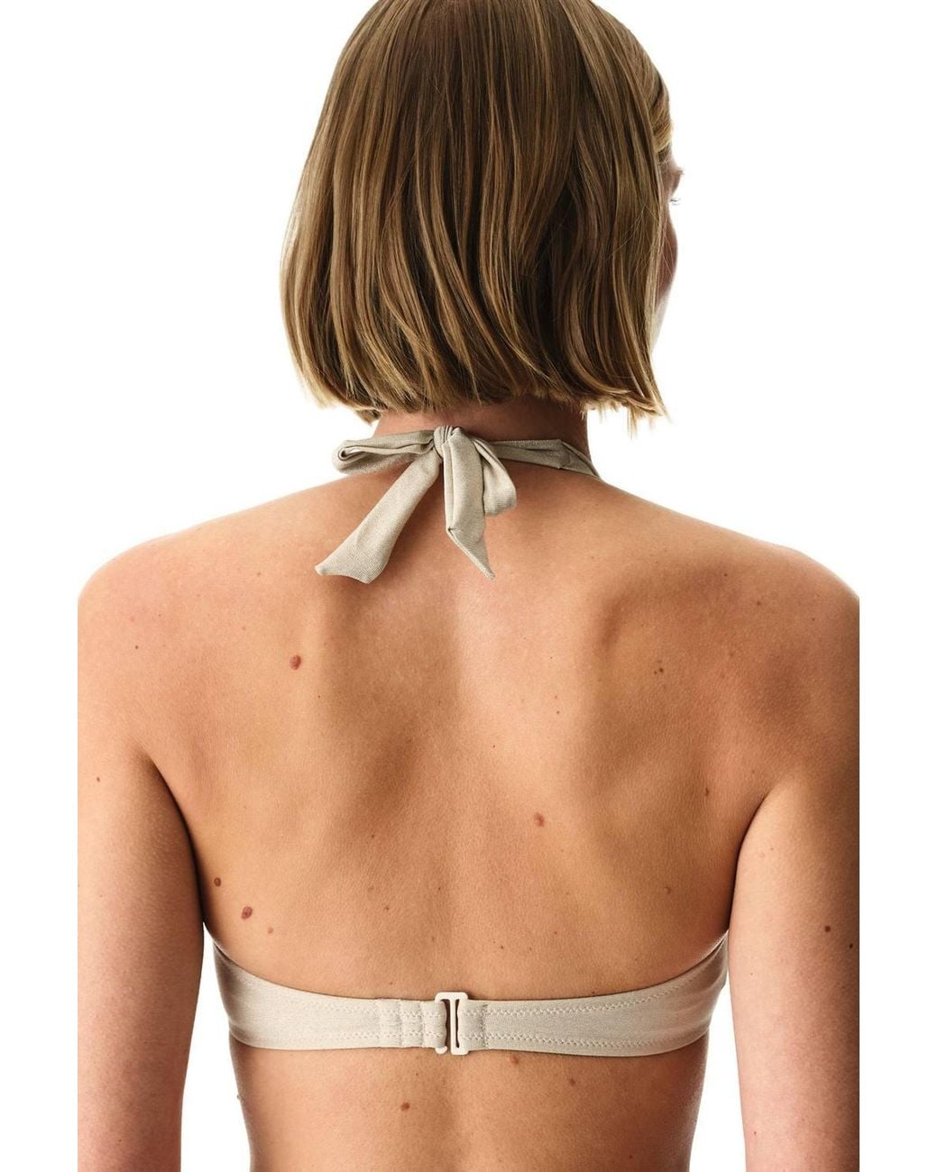 Penti Natural Devon Ruched Shimmery Bikini Top