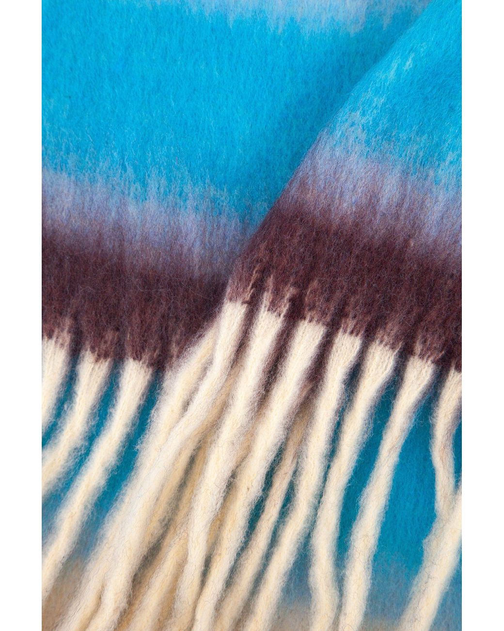 SARTA Blue Striped Heavyweight Winter Scarf Tasselled Shawl Wrap