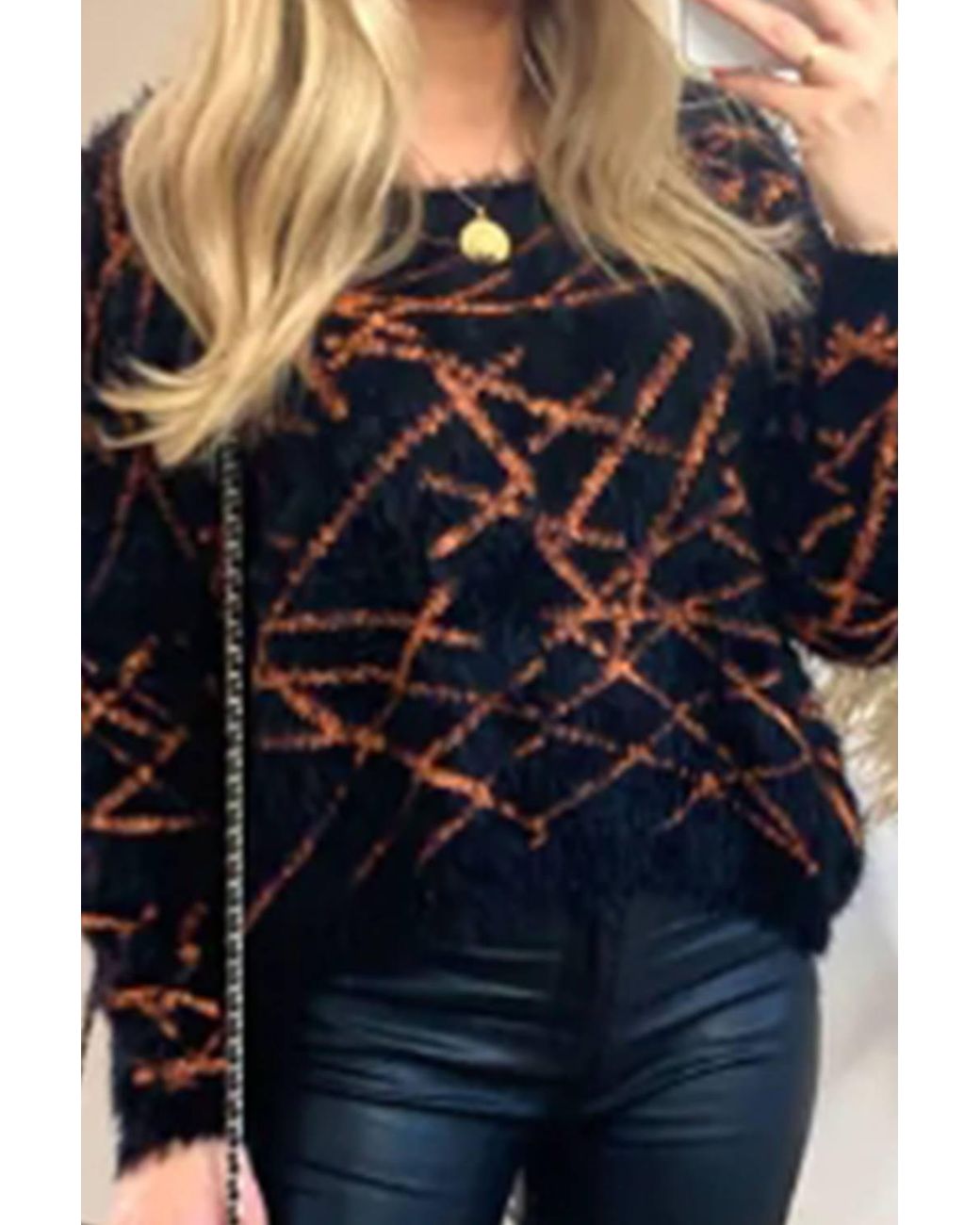 CY Blue Stripe Pattern Fluffy Jumper
