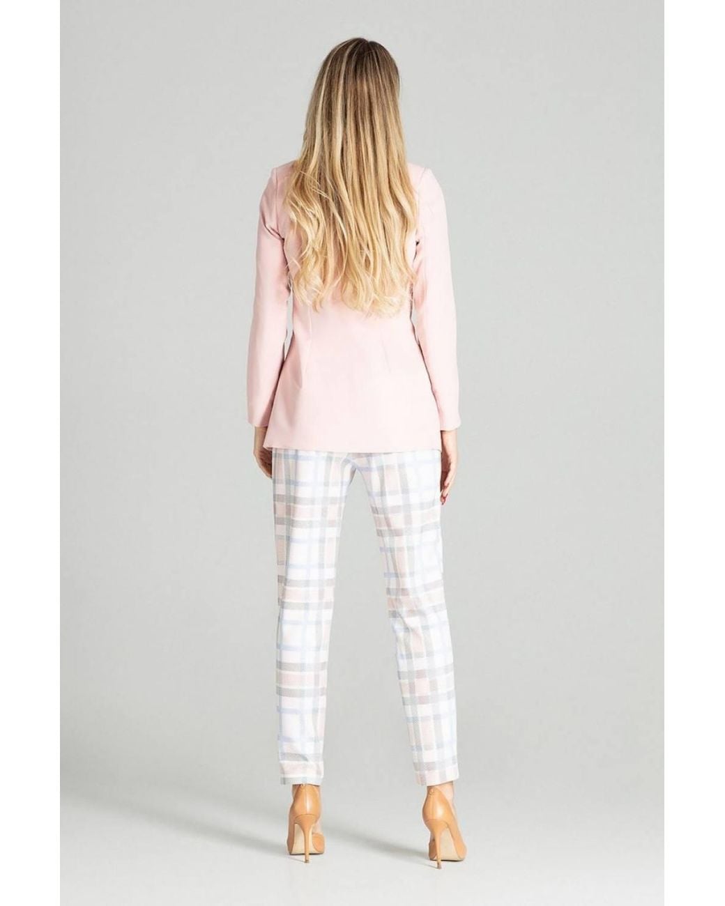 Love Lace Pink Slim Fit Extended Spring Jacket Lined Stand Collar