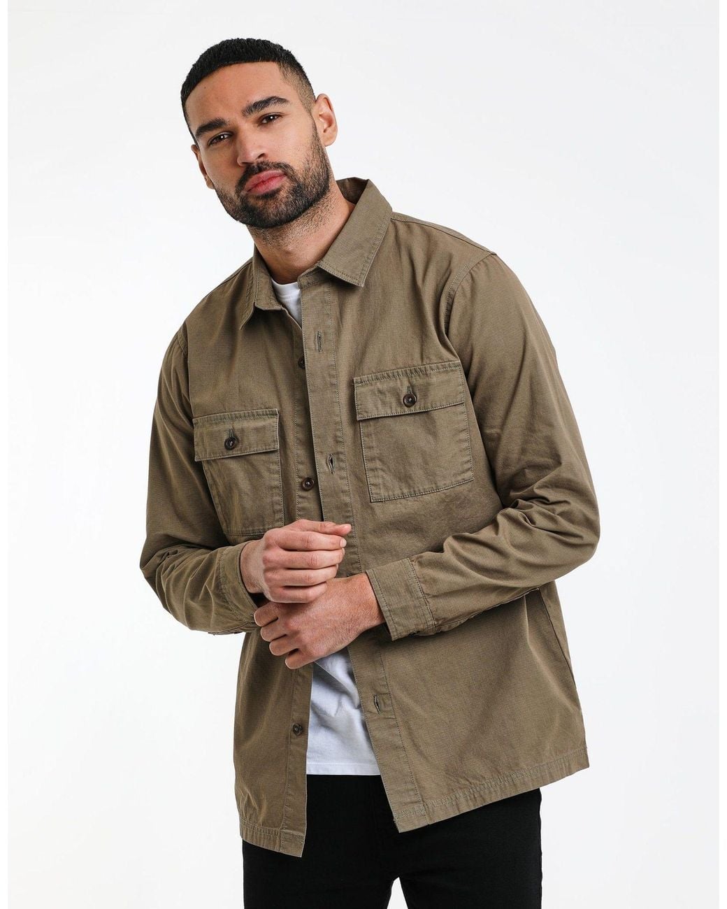 Threadbare Green Lightweight Shacket for men