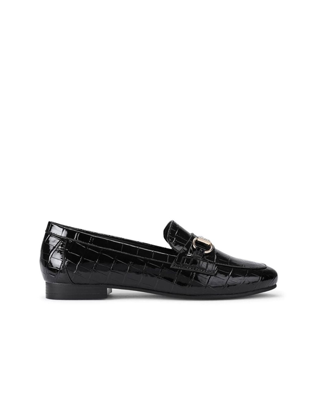 Carvela Kurt Geiger Black 'Valentina' Croc Print Flats
