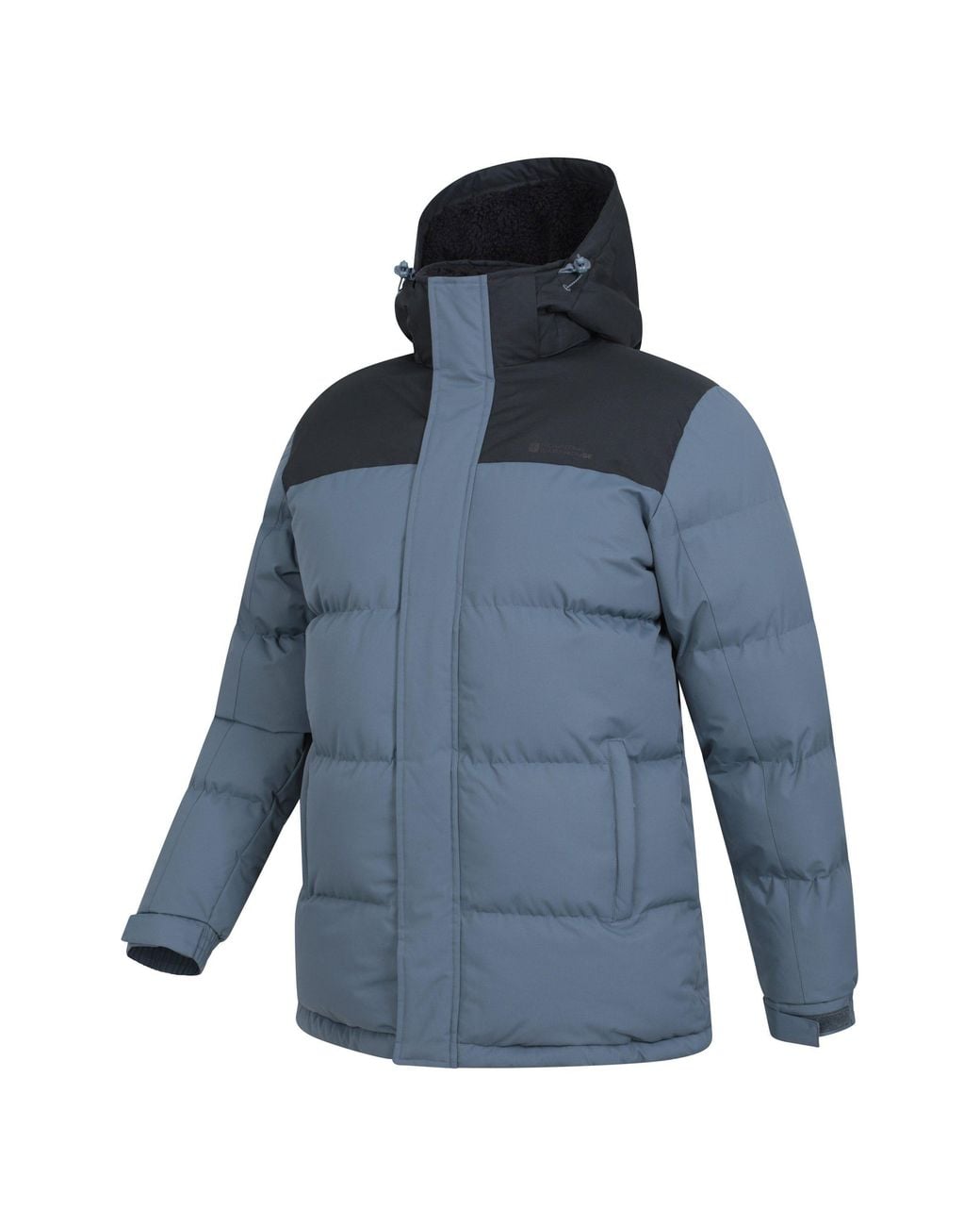 Mountain Warehouse Blue 'Snow' Water Resistant Padded Comfy Soft Borg Lined Rip Stop Jacket for men