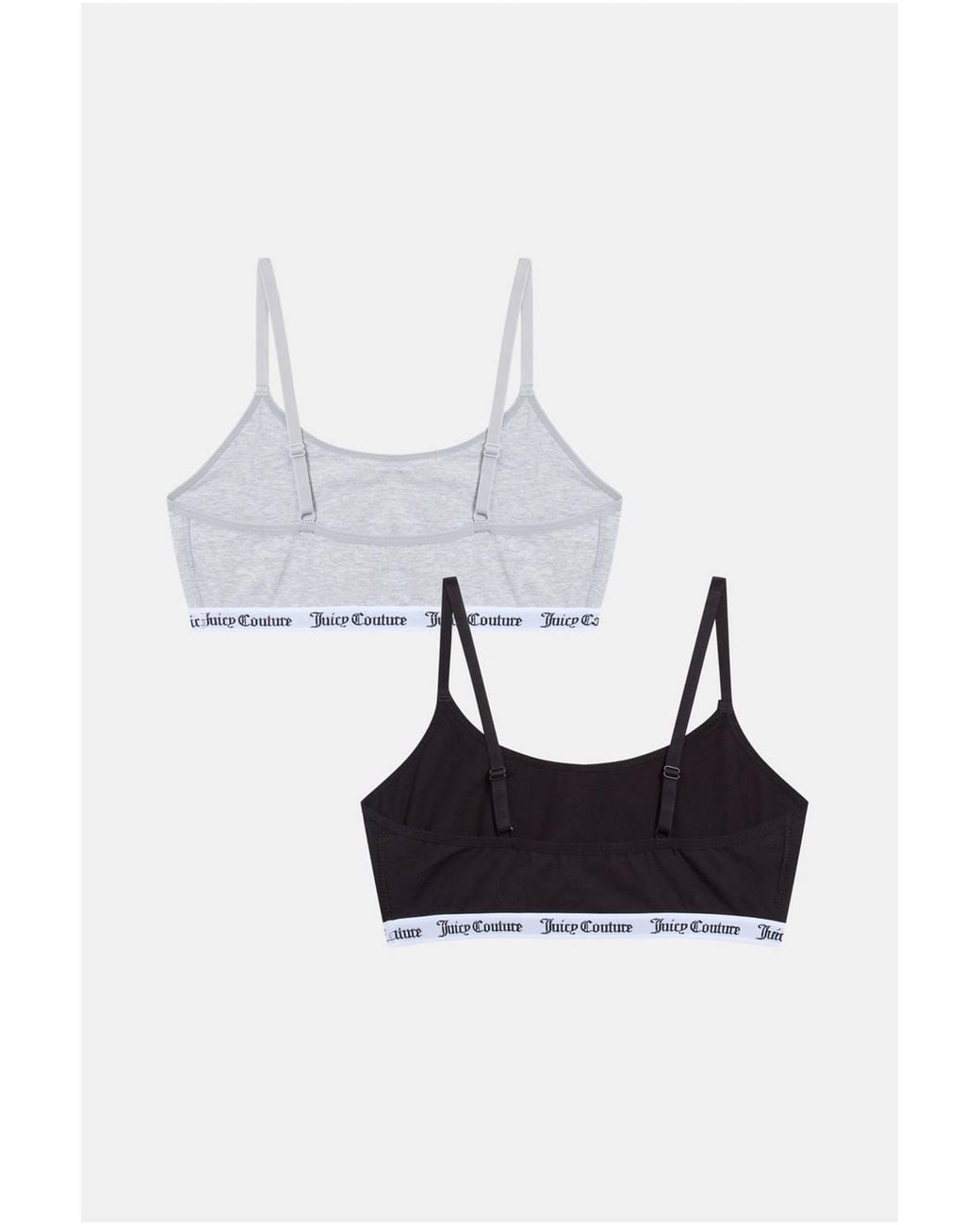Juicy Couture White Cotton Bralet 2 Pack Marl