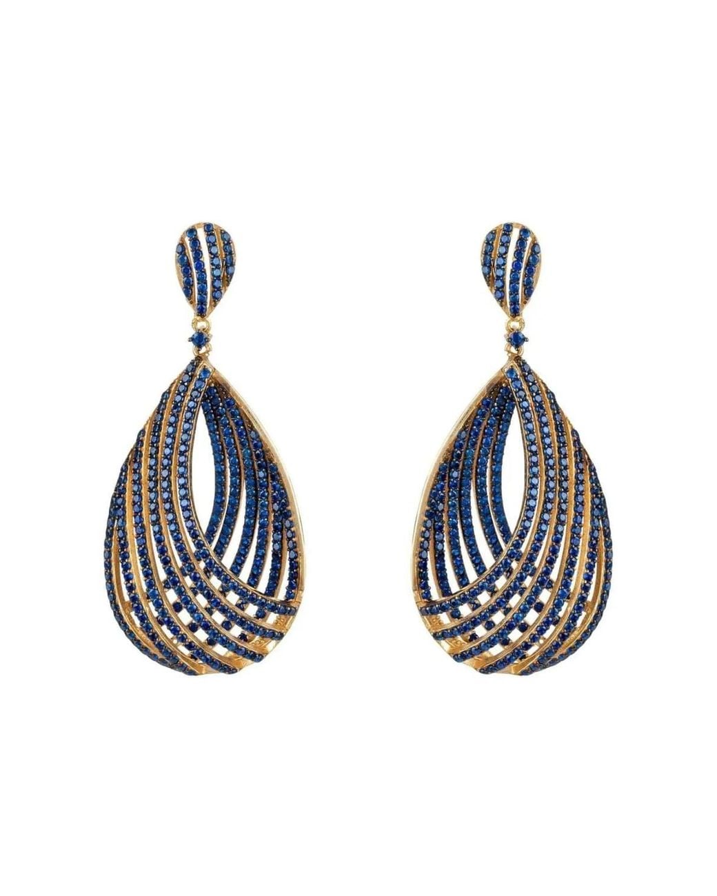 Latelita London Blue Vortex Teardrop Earring Sapphire Cz