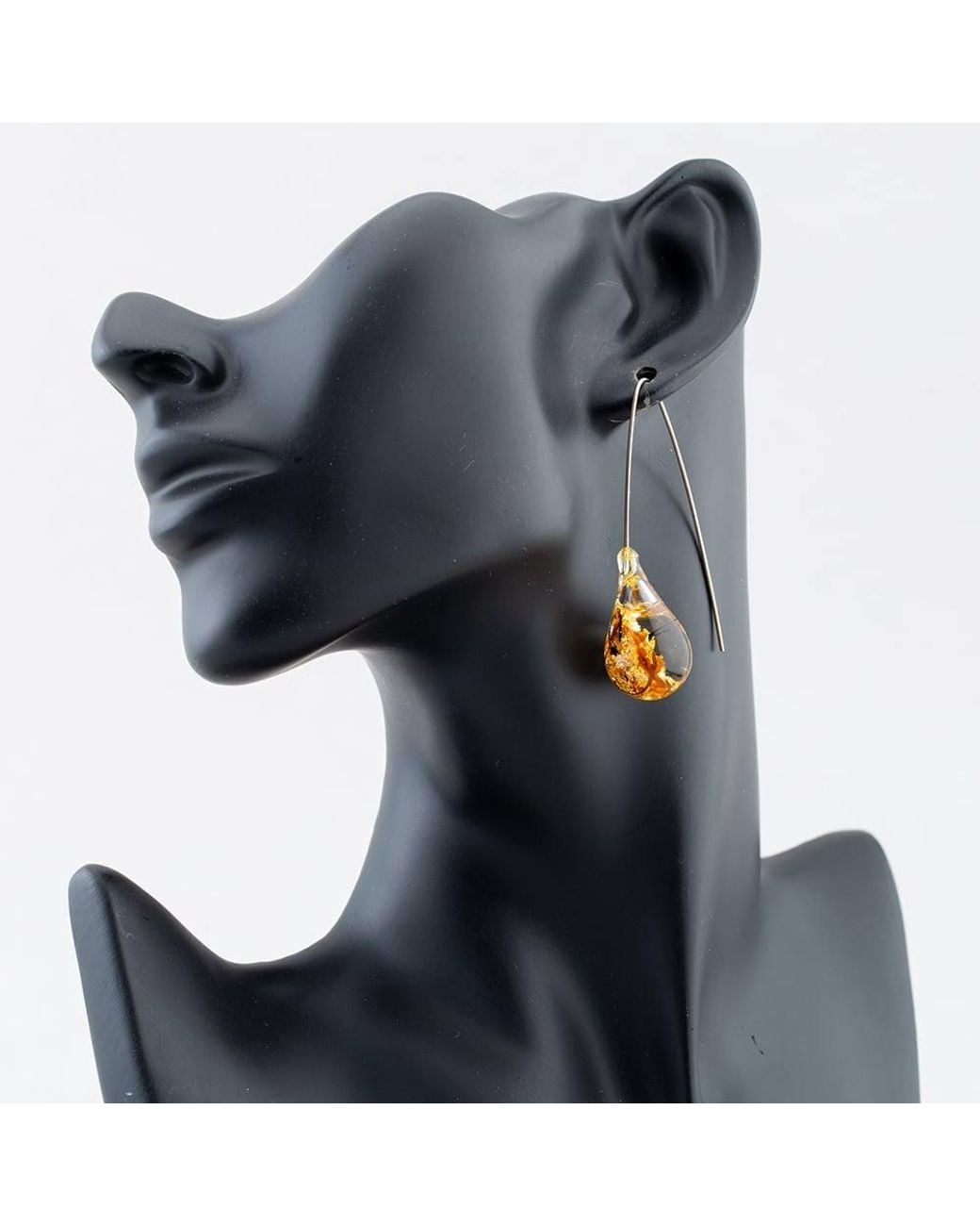 T.H.Baker Metallic Plated Round Bubble Leaf Dropper Earrings Der Wg