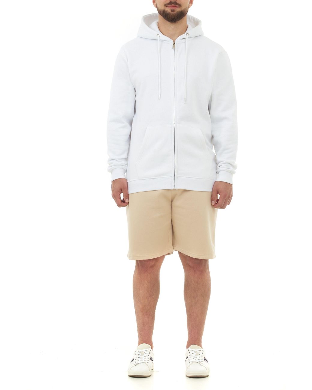 Smart Living White Zip-Up Hoodie for men