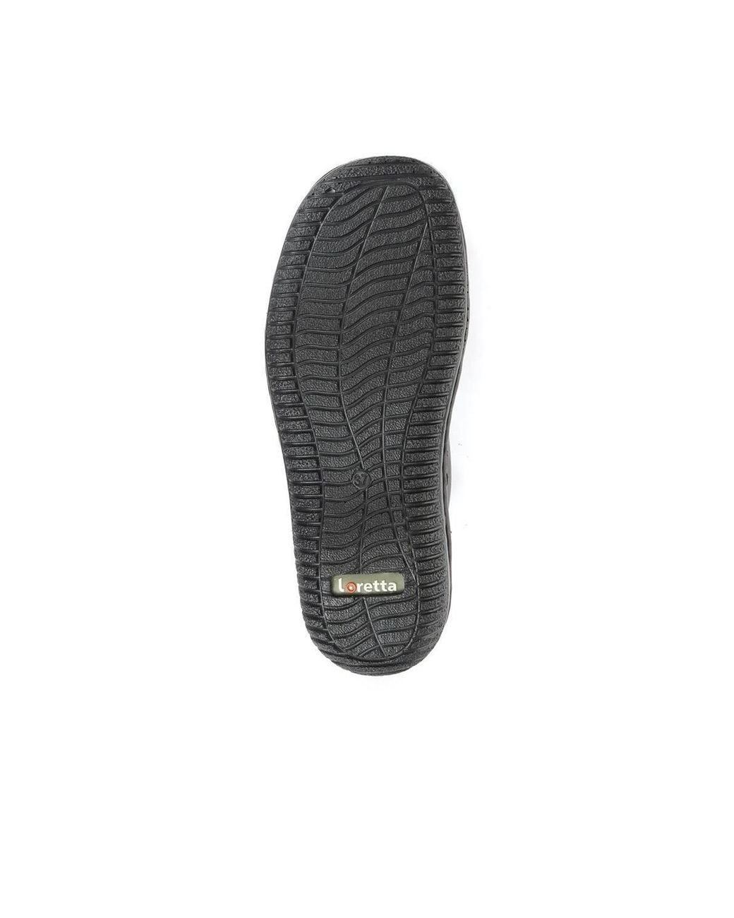 Pavers Gray Leather Slip On Shoe With Elastic Loop