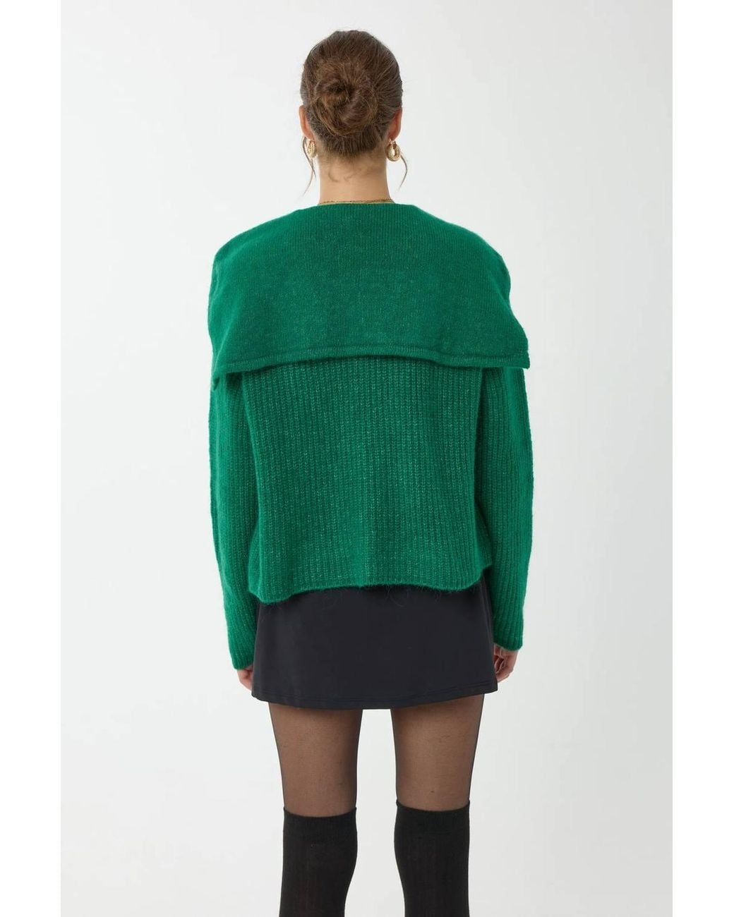 Hiccup Green Relaxed Fit Buttoned Knit Cardigan