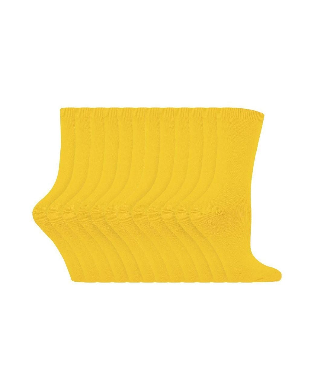 Sock Snob Yellow 24 Pairs Plain Cotton Rich Dress Socks