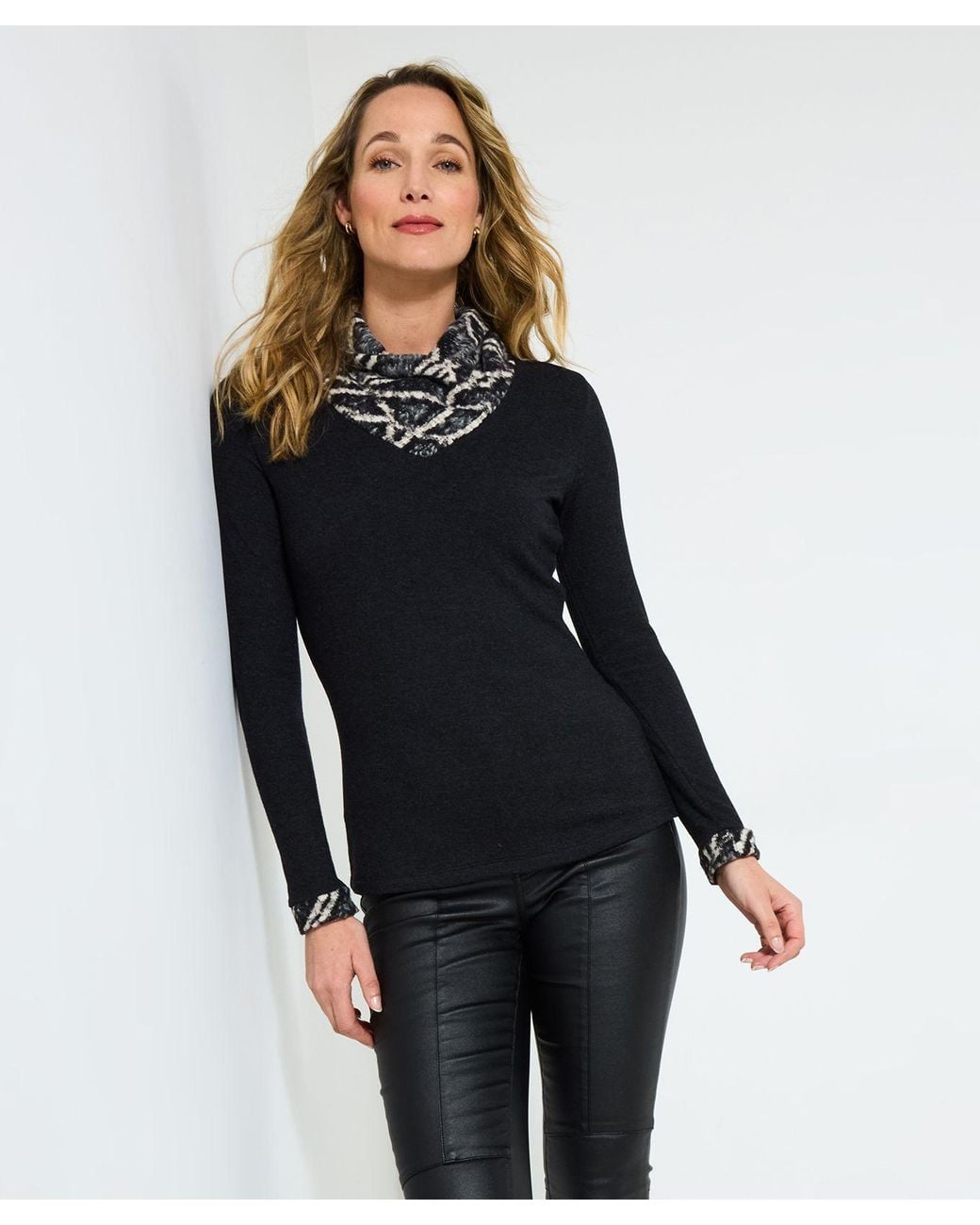 Joe Browns Blue Cowl Neck Jersey Top