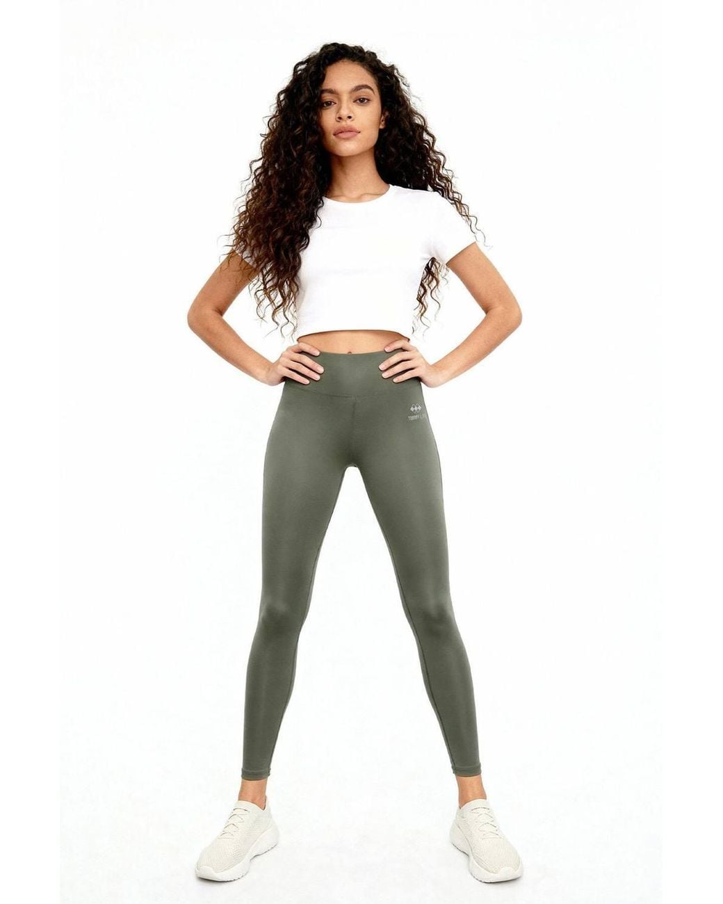 TOMMY LIFE Green High-Waist Slim-Fit Leggings