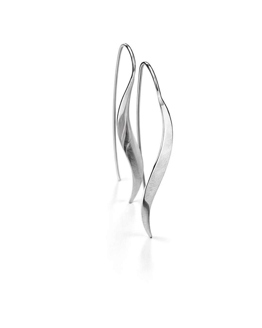 Otis Jaxon London Brown Sterling Long Wave Drop Earrings
