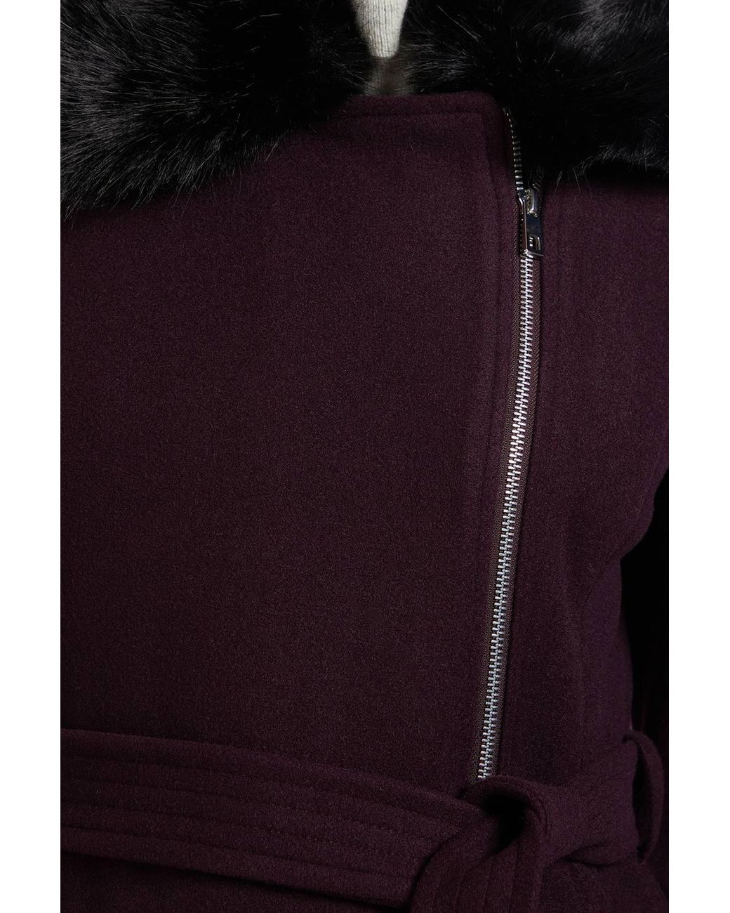 Wallis Blue Principles By Faux Fur Collar Coat
