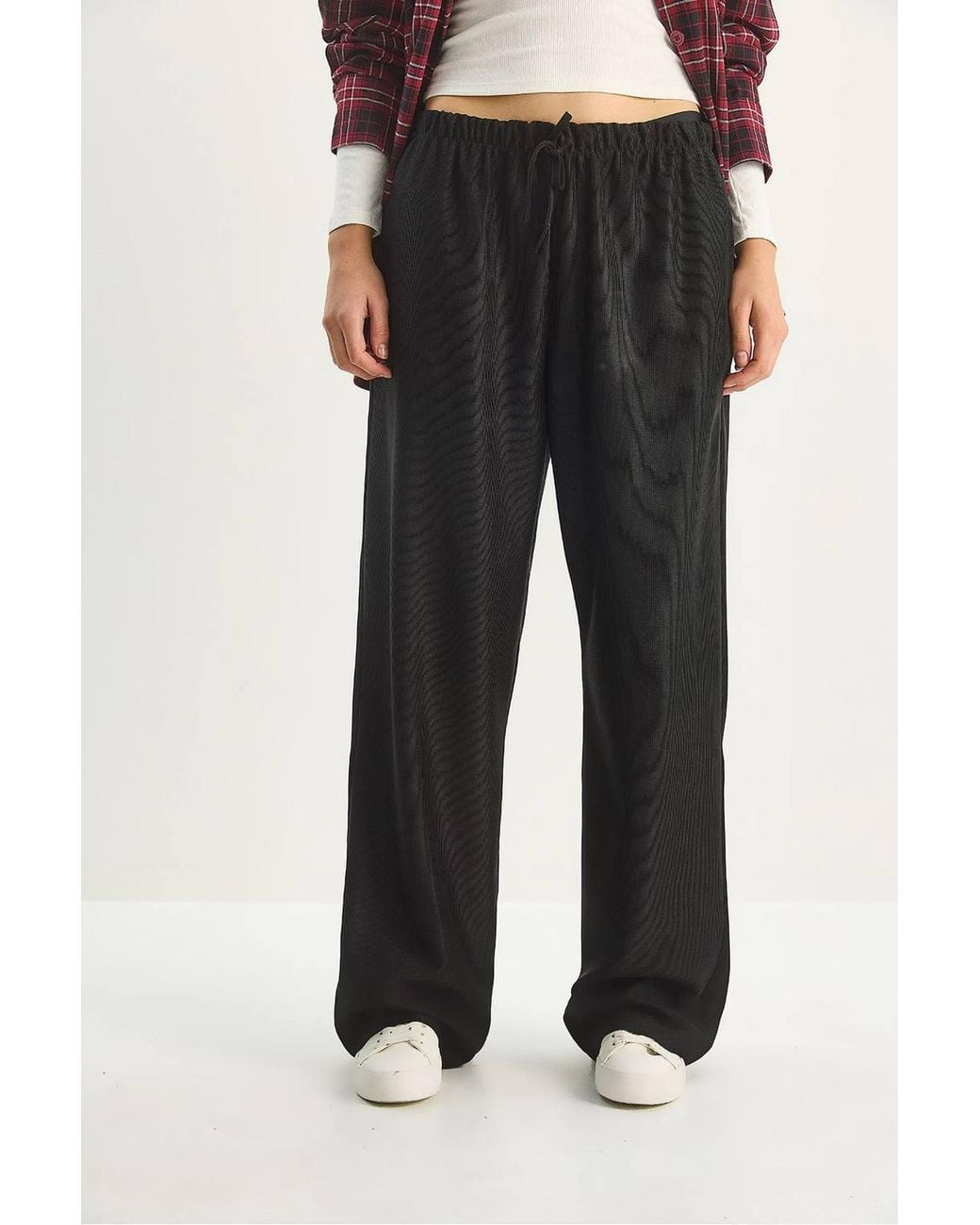 Bianco Lucci Black High Waist Wide Leg Pants