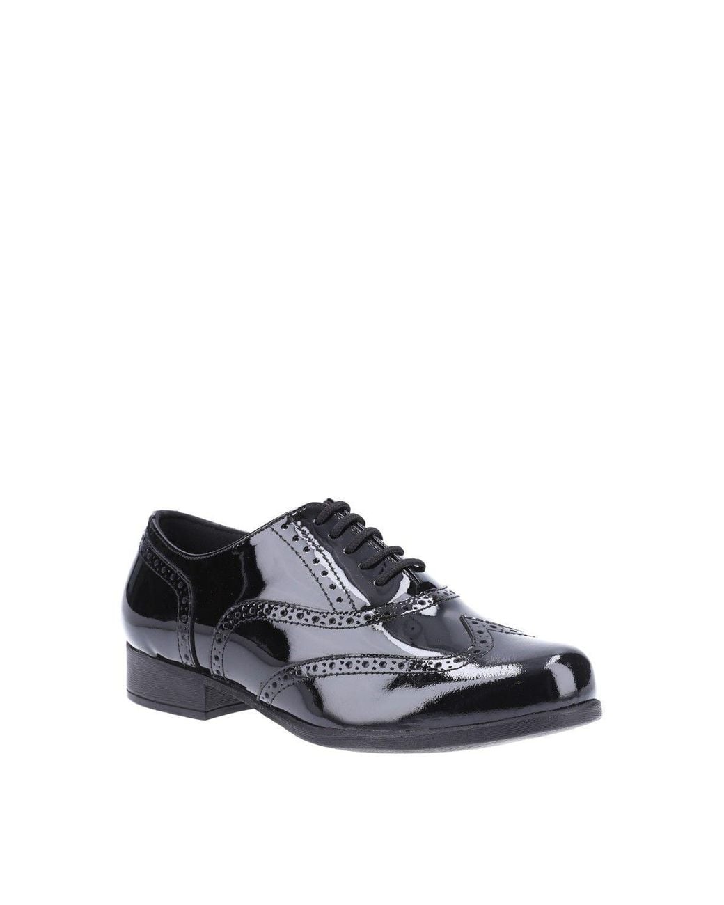 Hush Puppies White Kada Senior Patent School Shoe