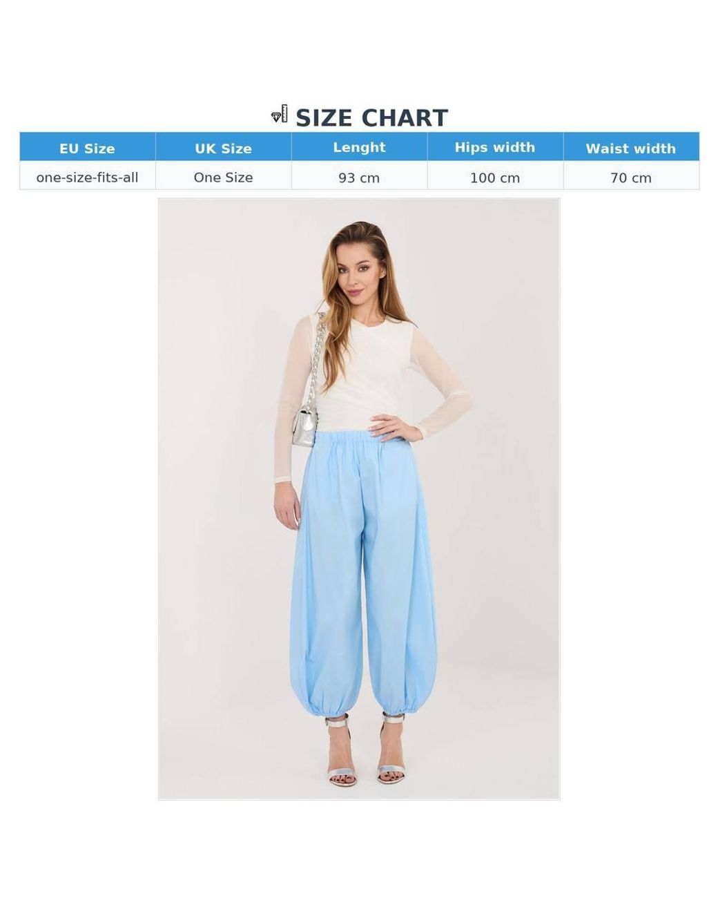 Love Lace Blue Cotton High Waisted Comfortable Cropped Trousers