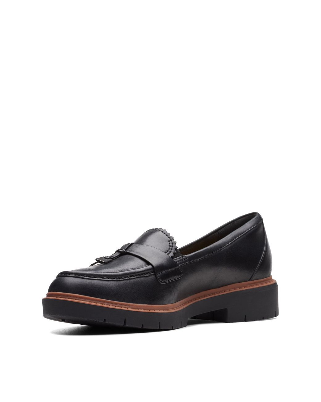 Clarks Black Westlynn Bella Leather Loafers, Slip Ons