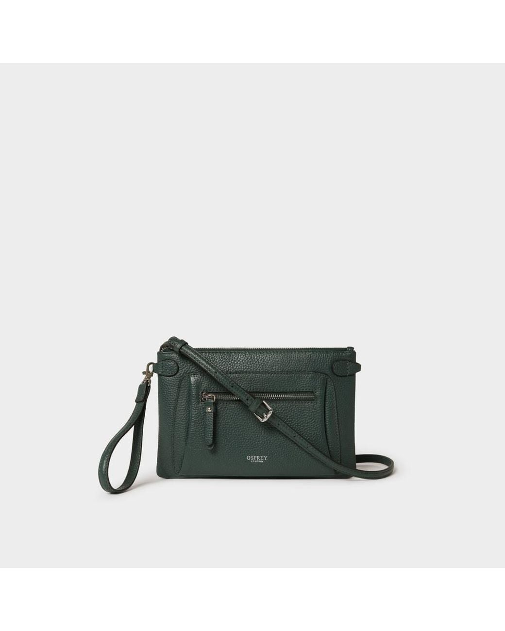 Osprey Green The Ruby Leather Crossbody Clutch Bag
