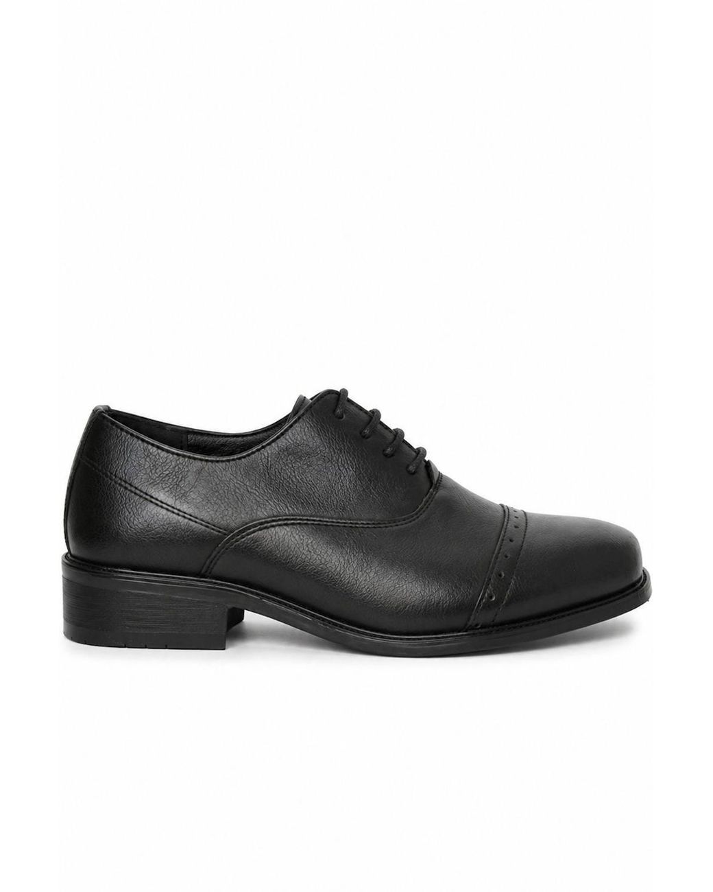 Spot on Black Toe Cap Lace Up Formal Shoes for men