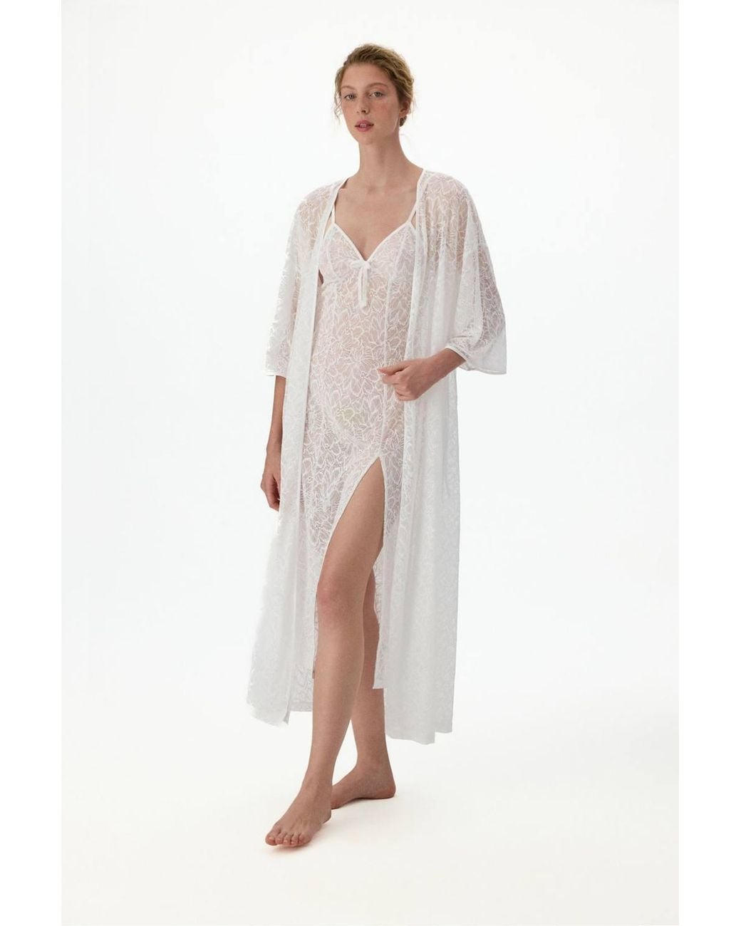 Penti White Bridal Delicate Lace Nightgown