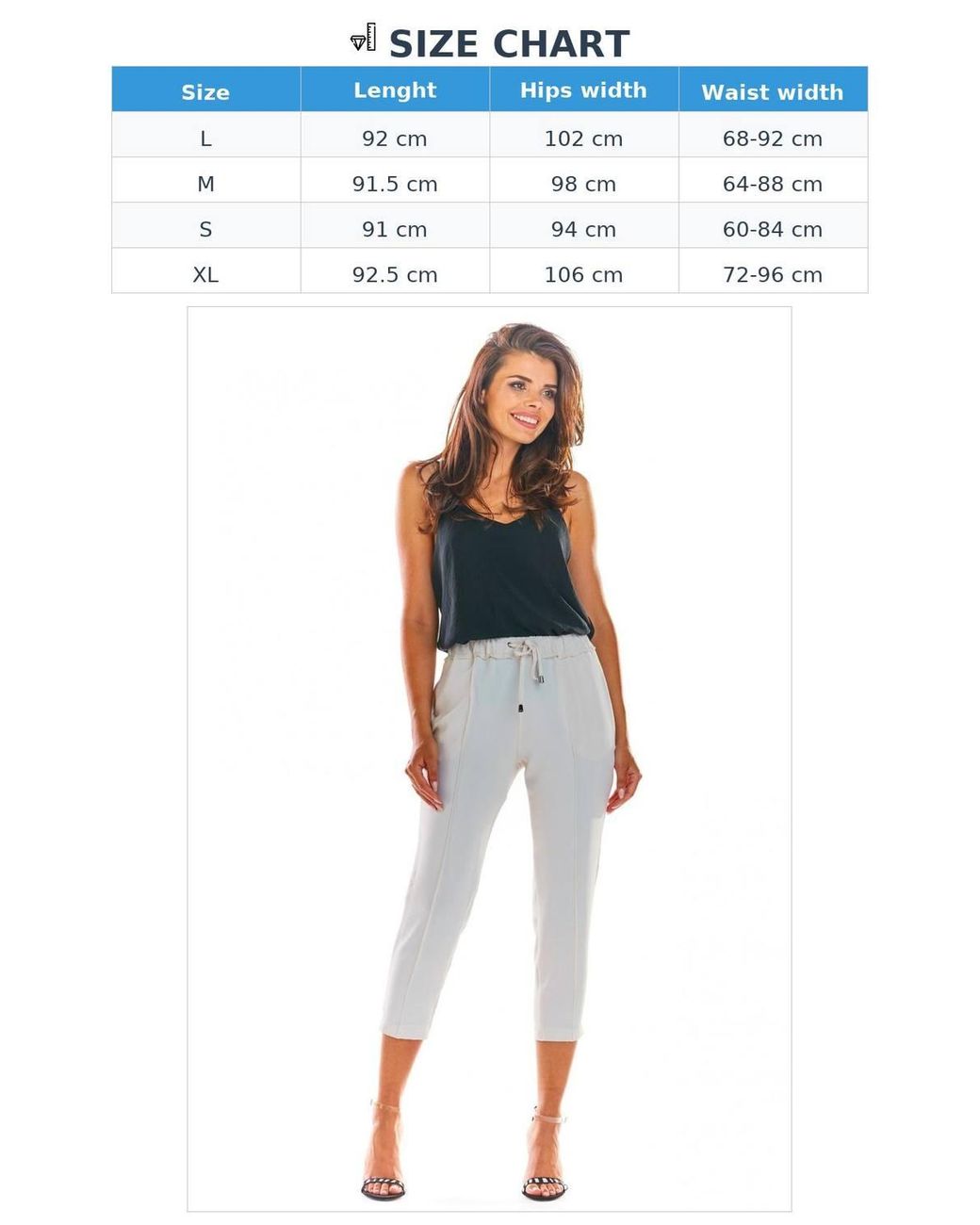 Love Lace Blue Elegant Cigarette Trousers With Ruffle Waist