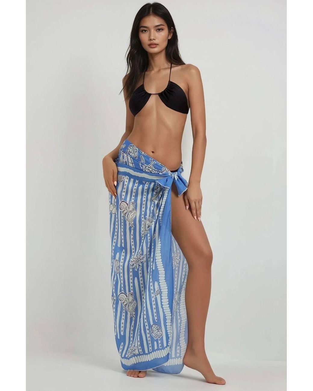 Hiccup Blue Printed Beach Maxi Cover-Up