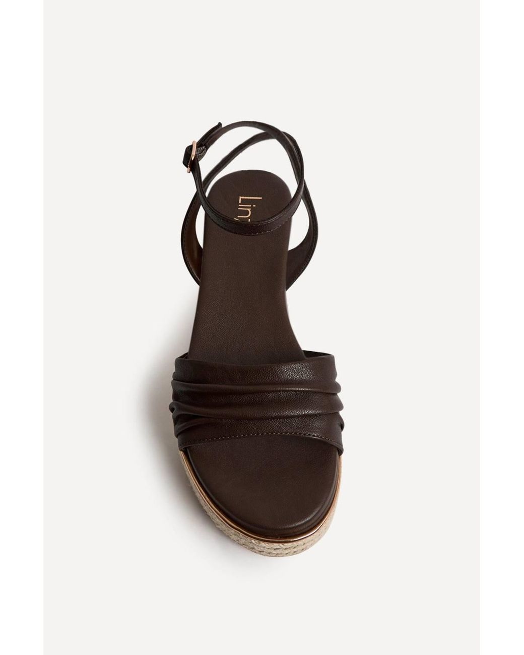 Linzi Black Dazed Faux Leather Flatform Sandals