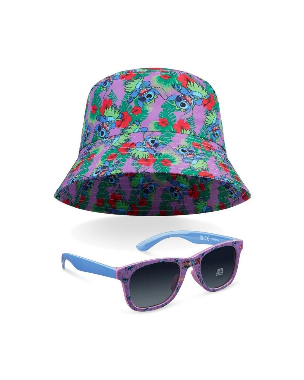 Disney Blue Stitch Set Bucket Hat & Sunglasses