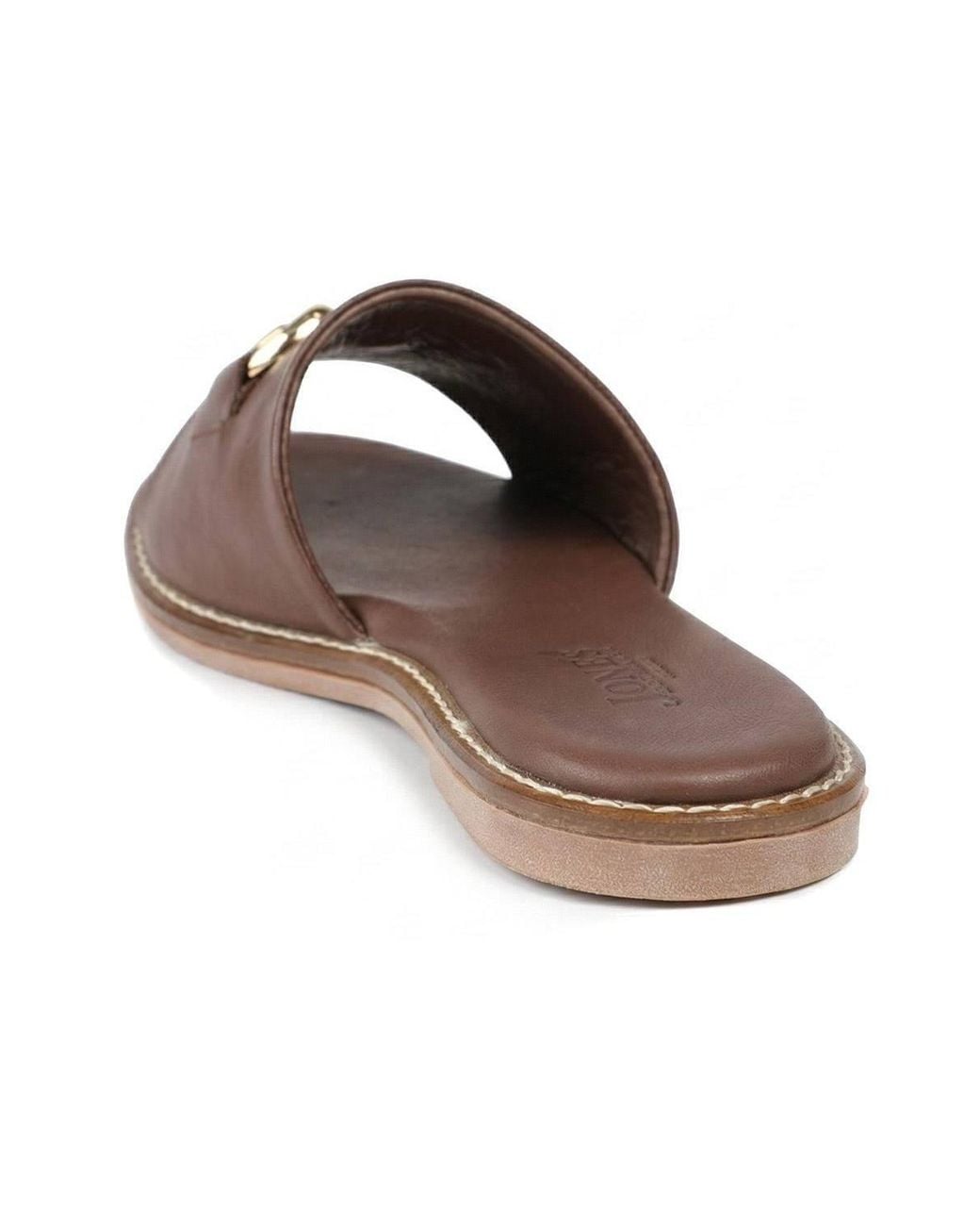 Jones Bootmaker Brown Emillina Leather Buckle Mule Sandals