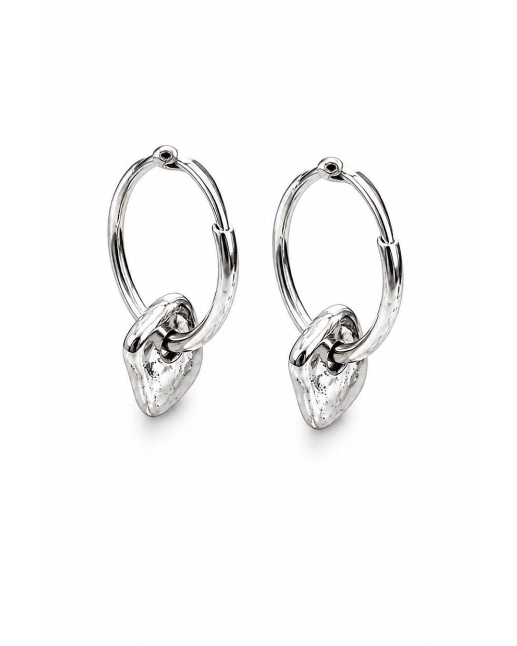 Otis Jaxon London Blue Square Chunky Sterling Huggie Hoop Earrings