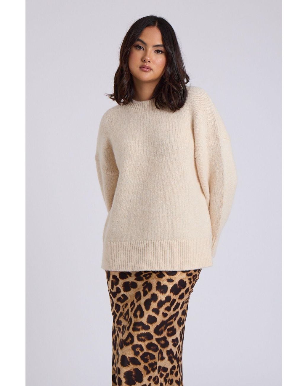 Urban Bliss Natural Wool Blend Crew Neck Jumper