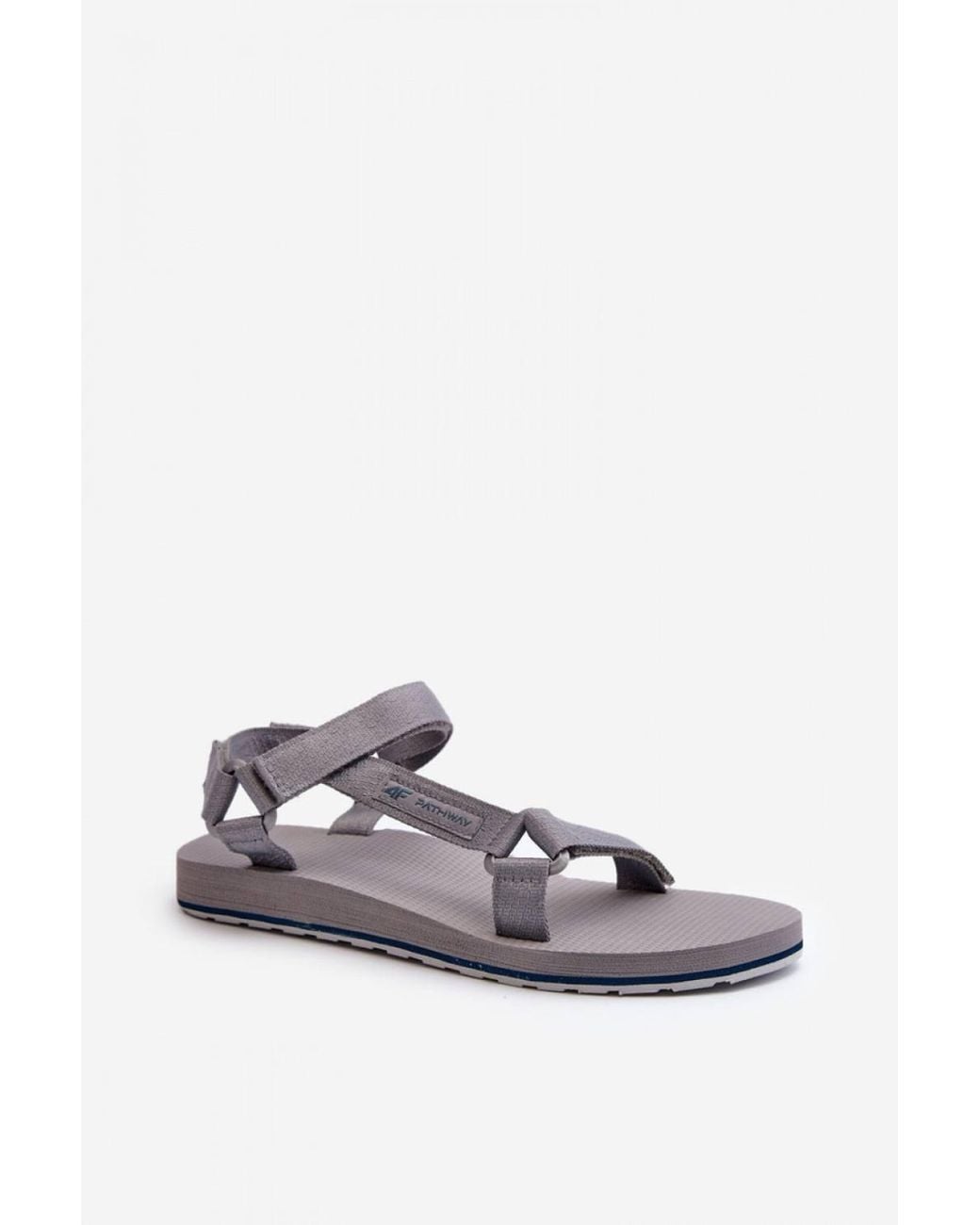Love Lace Gray Sport Velcro Strap Sandals With Grippy Eva Rubber Sole