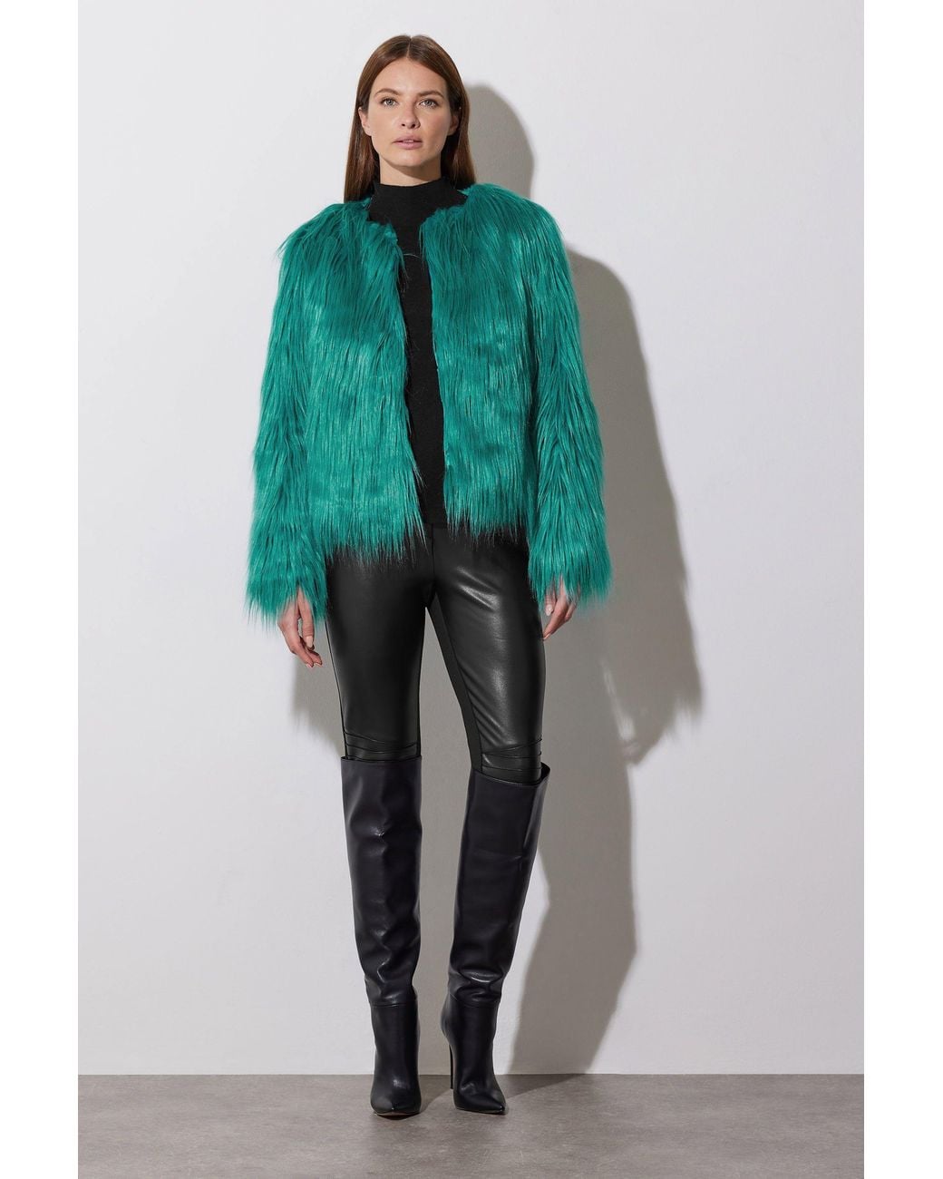 Star by Julien MacDonald Green Faux Fur Coat