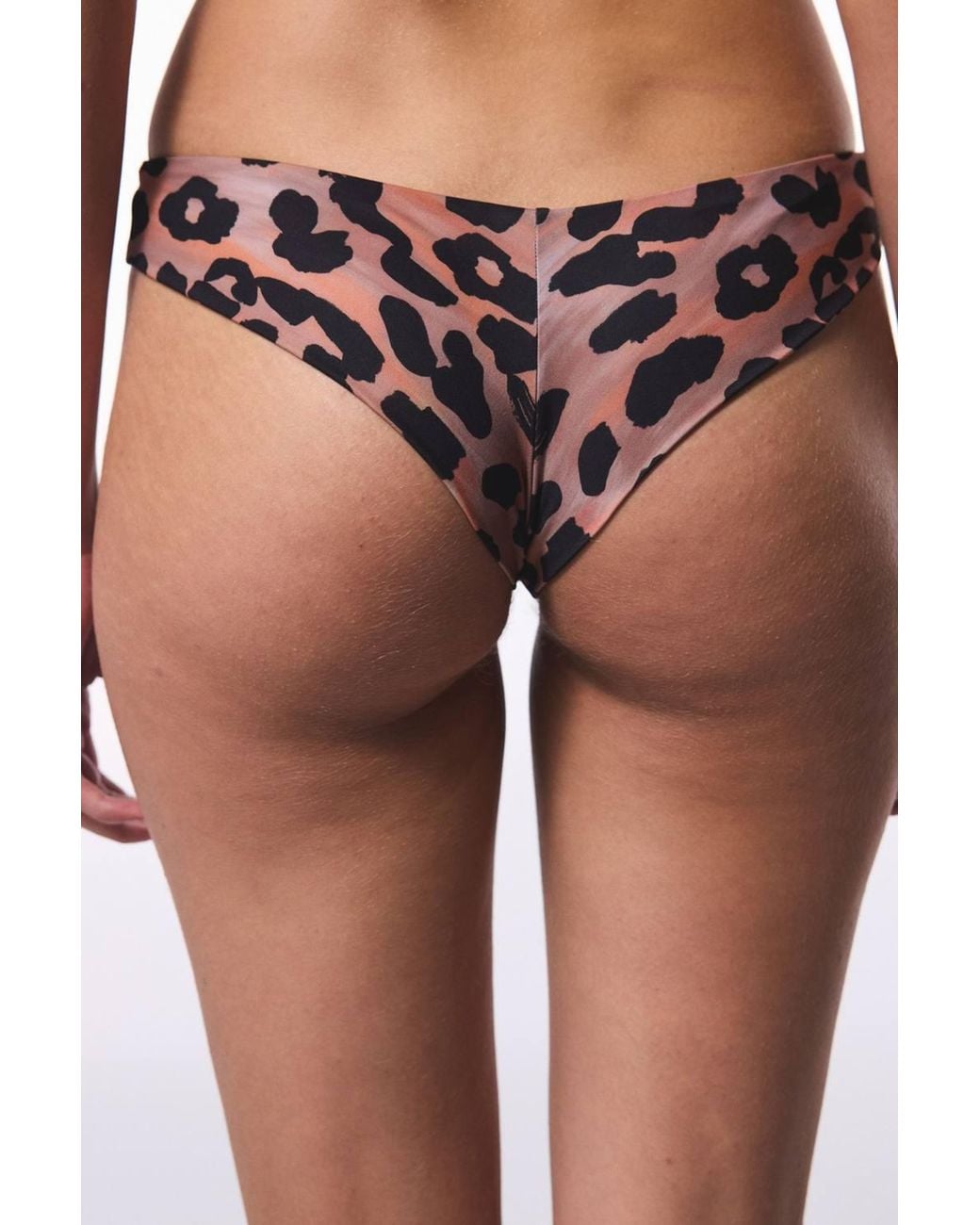 Penti Black Clove Minimal Cut Leopard Print Super Brazilian Bikini Bottom