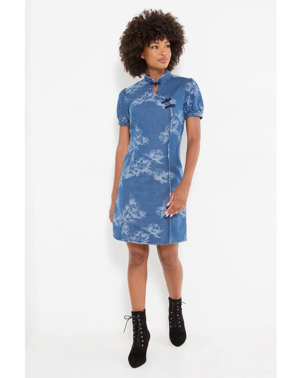Joe Browns Blue Jessie Denim Jacquard Mini Dress